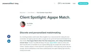 Preview of the Agape Match Case Study