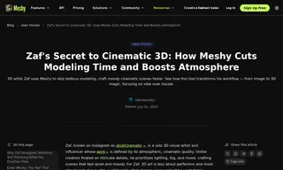 Preview of the Zaf (solo 3D Artist and Influencer) Case Study