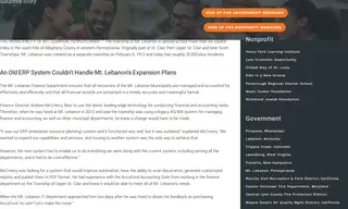 Preview of the Mt. Lebanon, Pennsylvania Case Study
