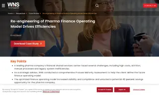 Preview of the Pharma Finance Operating Model Transformation Success Story Case Study