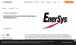 Preview of the EnerSys Case Study