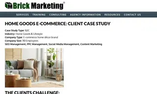 Preview of the Confidential (redacted) Home Décor E-commerce Brand Case Study