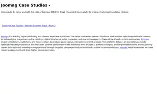 Preview of the Warner Brothers Case Study