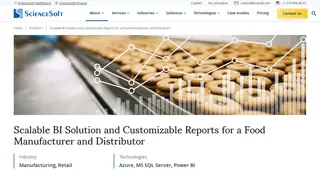 Preview of the Food Manufacturer and Distributor Case Study
