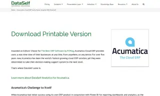 Preview of the Acumatica Case Study