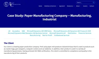 Preview of the Paper Manufacturing Company Case Study