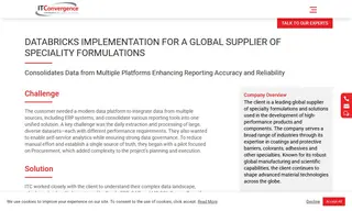 Preview of the Global Supplier of Speciality Formulations Case Study