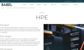 Preview of the HPE Case Study
