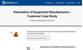 Preview of the Association of Equipment Manufacturers Case Study