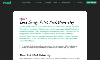 Preview of the Point Park University Case Study