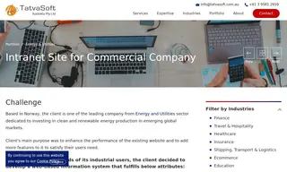 Preview of the Intranet Site for Commercial Company Case Study