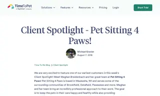 Preview of the Pet Sitting 4 Paws Case Study