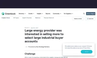 Preview of the Large Energy Provider Case Study
