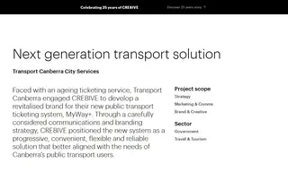 Preview of the Transport Canberra Case Study