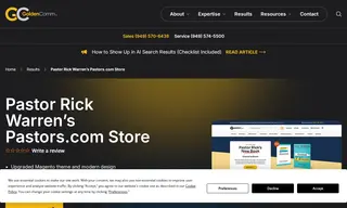 Preview of the Pastor Rick Warren’s Pastors.com Store Case Study