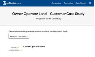 Preview of the Owner Operator Land Case Study