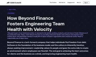 Preview of the Beyond Finance Case Study