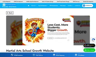 Preview of the Martial Arts School Growth Website Development Case Study