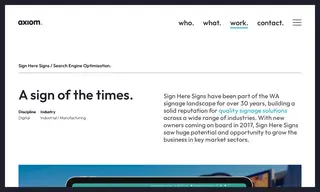 Preview of the Sign Here Signs Case Study
