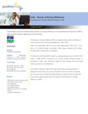 Preview of the Bureau of Energy Efficiency Case Study