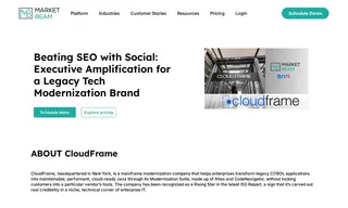 Preview of the CloudFrame Case Study