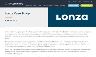 Preview of the Lonza Case Study