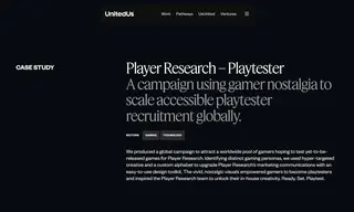 Preview of the Player Research Case Study