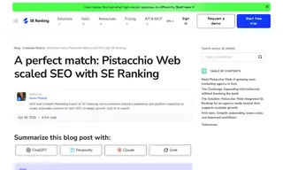 Preview of the Pistacchio Web Case Study
