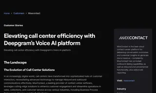 Preview of the MaxContact Case Study