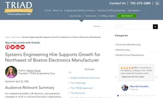 Preview of the Northern Massachusetts Medical Device Manufacturer Case Study