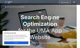 Preview of the UMA App Website Case Study