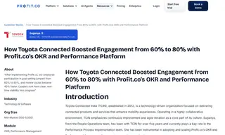 Preview of the Toyota Connected India Pvt Ltd Case Study