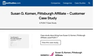 Preview of the Susan G. Komen, Pittsburgh Affiliate Case Study