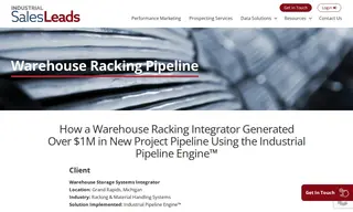 Preview of the Warehouse Storage Systems Integrator Case Study