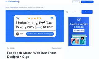 Preview of the Olga (Weblium Website Developer) Case Study