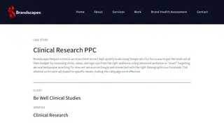Preview of the Be Well Clinical Studies Case Study