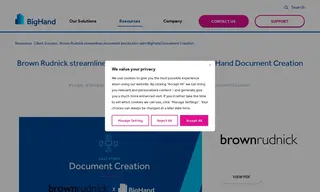 Preview of the Brown Rudnick LLP Case Study