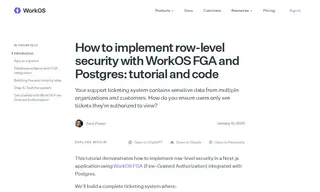 Preview of the WorkOS FGA and Postgres Ticketing System Case Study