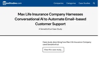 Preview of the Max Life Insurance Company Case Study