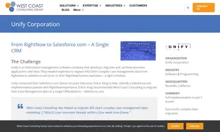 Preview of the Unify Corporation Case Study
