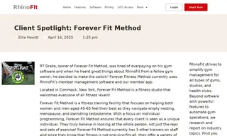 Preview of the Forever Fit Method Case Study
