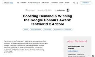 Preview of the Tentworld Case Study