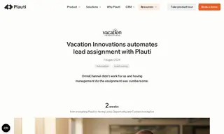 Preview of the Vacation Innovations Case Study