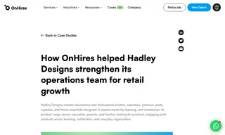 Preview of the Hadley Designs Case Study