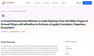 Preview of the Central Government Ministry in India (Corporate Affairs) Case Study