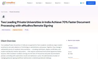 Preview of the Two Leading Private Universities in India Case Study