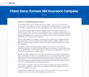 Preview of the Fortune 500 Insurance Company Case Study