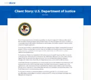 Preview of the United States Department of Justice Case Study