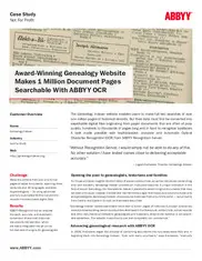 Preview of the Genealogy Indexer Case Study