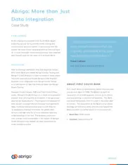 Preview of the First South Bank Case Study